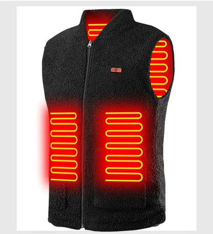 Men Heated Sweaters Winter Autumn Thickened Coats Vest Jackets Fleece Coats Heating Cashmere Hunt Fashion Slim Furry Coat